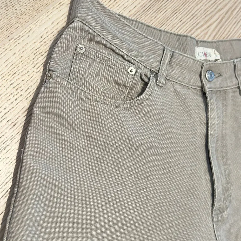 JCrew Oarsman Utility Wide Leg Pants Mens 33x34 Cotton Five Pocket Stone Taupe